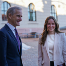 Prinsessen avsluttet besøket til statsmaktene på Statsministerens kontor der statsminister Jonas Gahr Støre tok i mot. Foto: Lise Åserud / NTB